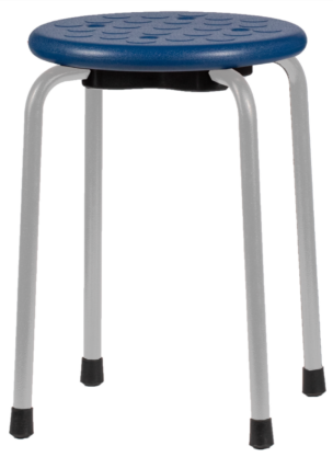 Kruk blauw aluminium frame – zithoogte 47 cm