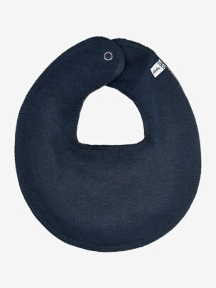 Rond waterafstotende slabbetje met drukknoop – Blauw