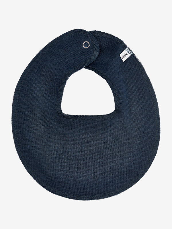 Rond waterafstotende slabbetje met drukknoop – Blauw