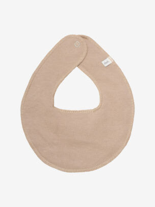 Rond waterafstotende slabbetje met drukknoop – Beige